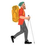 Dessin marcheur avec sac